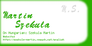 martin szekula business card